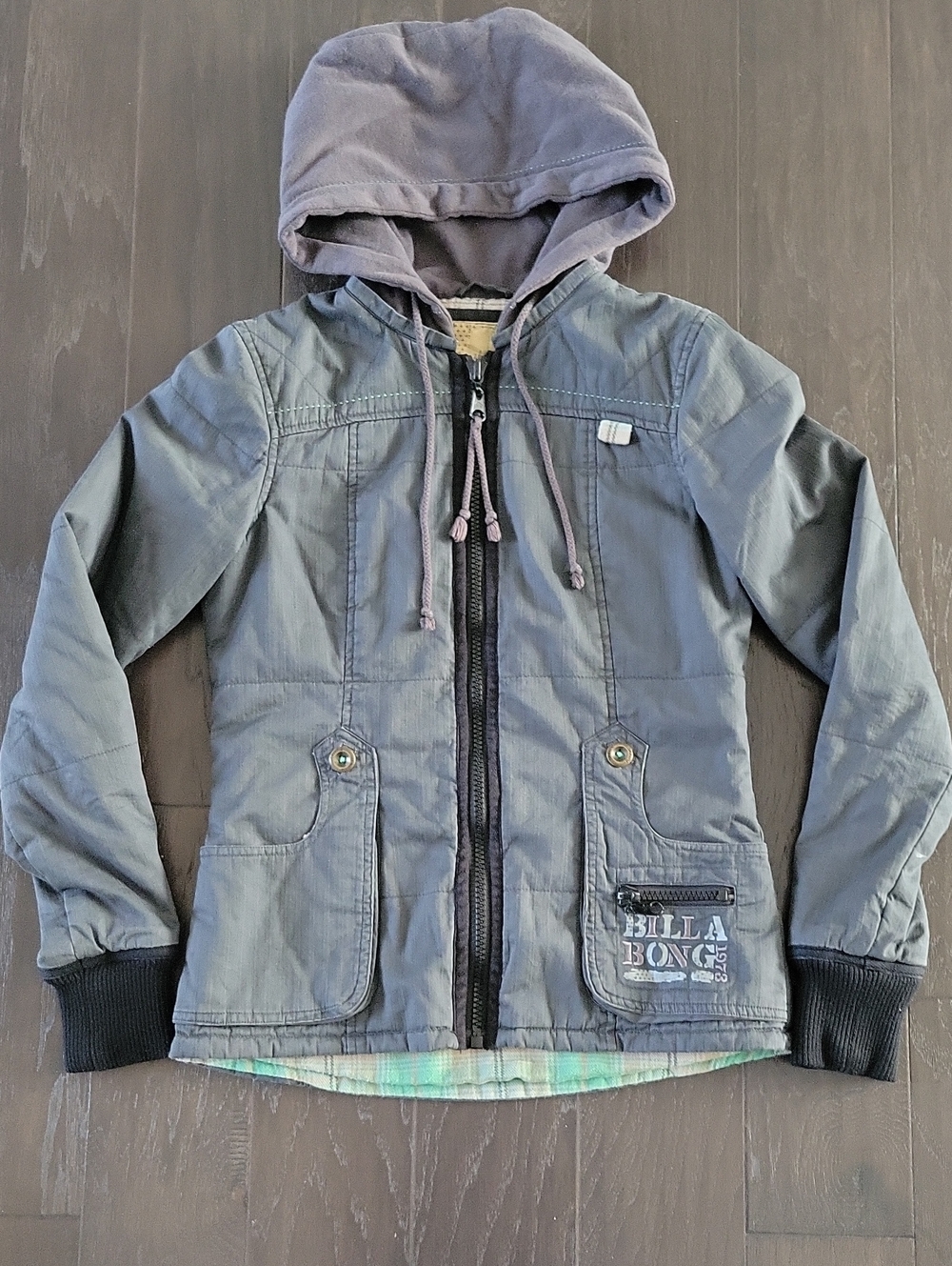 Billabong Gray Hooded Jacket